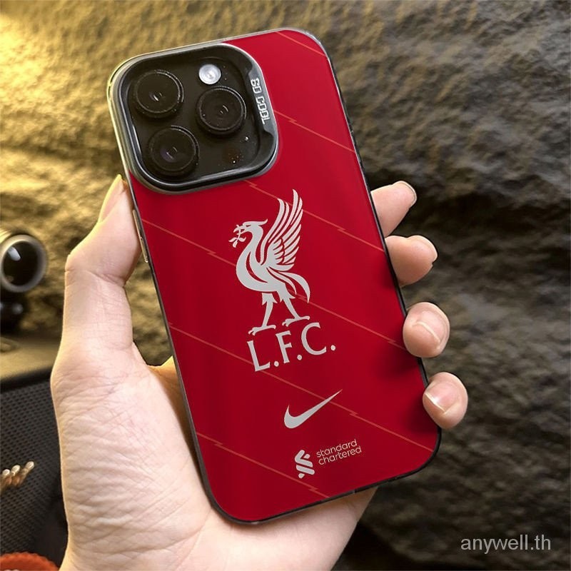 Liverpool jersey อังกฤษฟุตบอล IMD Silver Original เคสโทรศัพท์สําหรับ iPhone 11 12 13 14 15 Pro Max Plus 12 13 mini X Xr Xs xsmax 7/8 7p/8plus SE ฟุตบอล