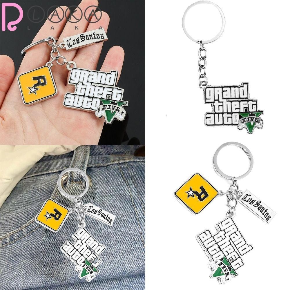 Lakamier เกม PS4 GTA5 พวงกุญแจ , พวงกุญแจ GTA V Grand Theft Auto Key Holder, จี ้ รถ Keyholder แฟชั ่ นแฟนของขวัญแหวนผู ้ ชายผู ้ หญิง