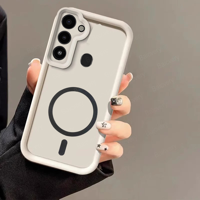 เคสโทรศัพท์ Tecno POP 5 Lte BD4 BD4i BD4a คุณภาพสูงแม่เหล็กไร้สายชาร์จสติกเกอร์กล้องฝาครอบป้องกัน Soft TPU ซิลิโคน Matte Cover