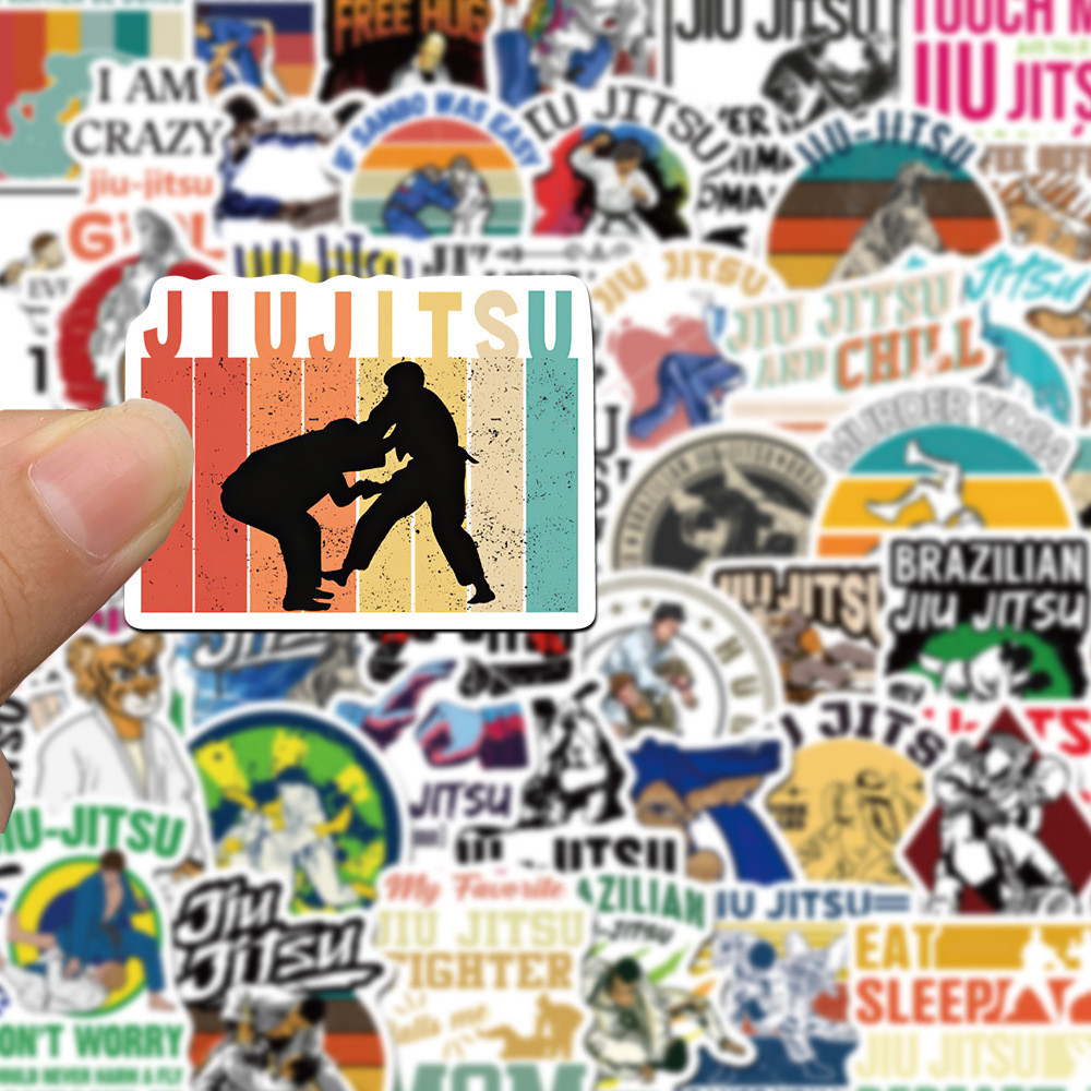 เทควันโดบราซิลเลียนยิวยิตสู jiu jitsu BJJ 50แผ่น สติ๊กเกอร์ ใช้ซ้ำได้ Brazilian Jujitsu STICKER