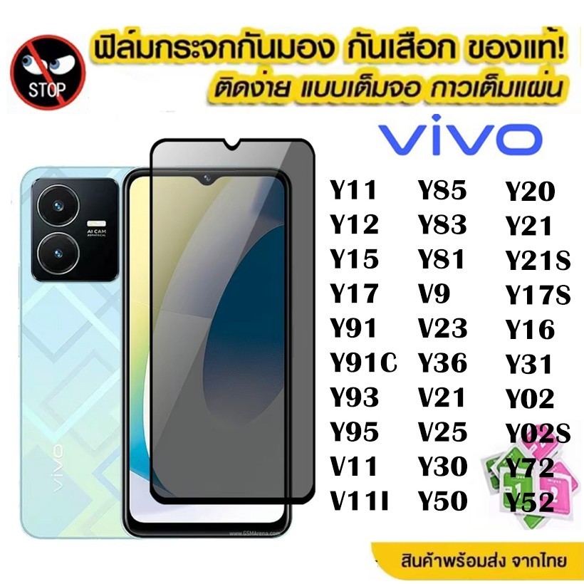 ฟิล์มกันมอง PET VIVO Y04/Y04S Y27 Y27S Y03 Y30 Y50 Y20 Y12A Y12S Y3S Y21 T1X Y33S Y3S Y17S Y15S Y01 Y16 Y31 Y76 011