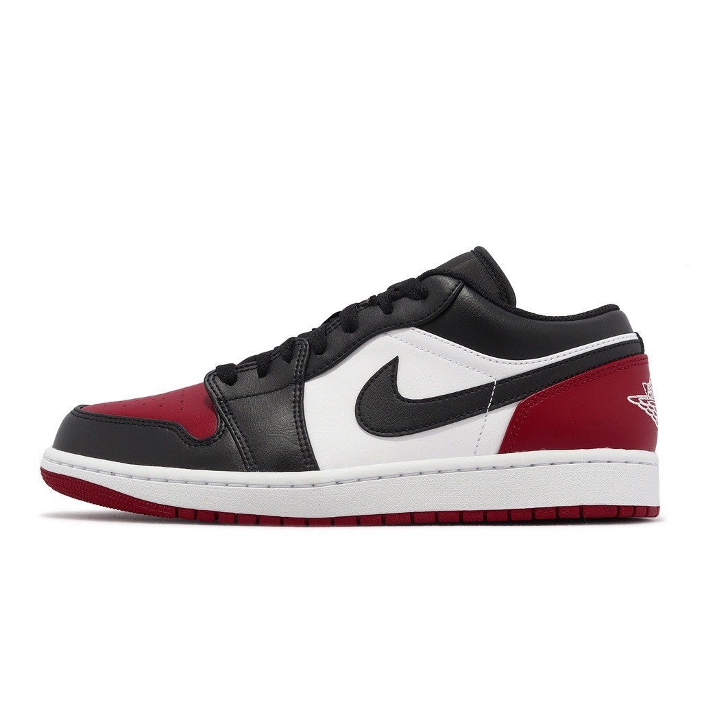 NK Air a/j 1 Low Bred Toe Black Red Low-Top รองเท้าผู้ชาย A/J 1 553558-161