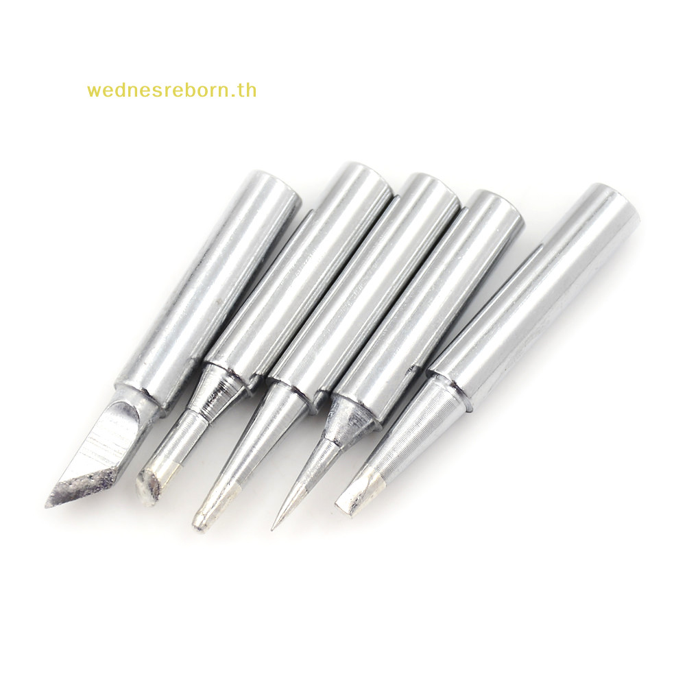 # Wednesreborn.th # 5 ชิ ้ น 936 หัวแร ้ งทองเหลืองไฟฟ ้ า Tip Solder Station Conical Bevel Tip .