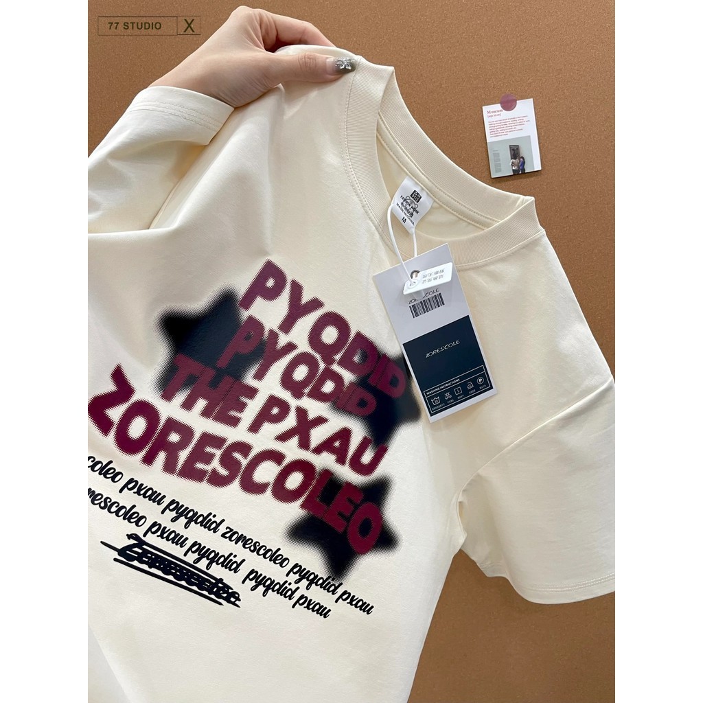 พร้อมส่ง เสื้อ พร้อมส่ง เสื้อยืดแขนสั้น คอกลม โอเวอร์ไซซ์ สไตล์เกาหลี แฟชั่นสําหรับผู้ชาย และผู้หญิง ภาษาอังกฤษ