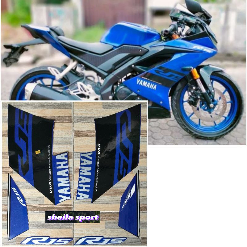 สติ๊กเกอร์ Striping r 15 R15 R15 Yamaha R15 น้ําเงิน 2018 2019 คุณภาพดี
