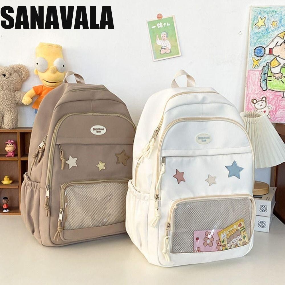 Sanavala Itabag, ไนลอนหลายสีกระเป ๋ าเป ้ สะพายหลังนักเรียน , กระเป ๋ าซิปความจุขนาดใหญ ่ Kawaii กระเป ๋ าเป ้ สะพายหลังแบบพกพาของขวัญ