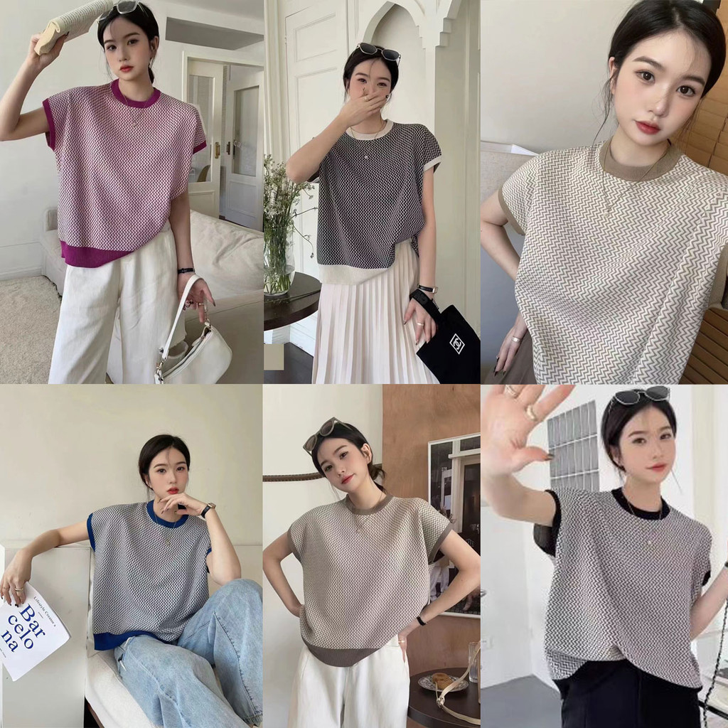 Dahong 💖เสื้อยืดแขนสั้น เสื้อยืดคอกลมสไตล์เกาหลี oversize สําหรับผู้หญิง A122