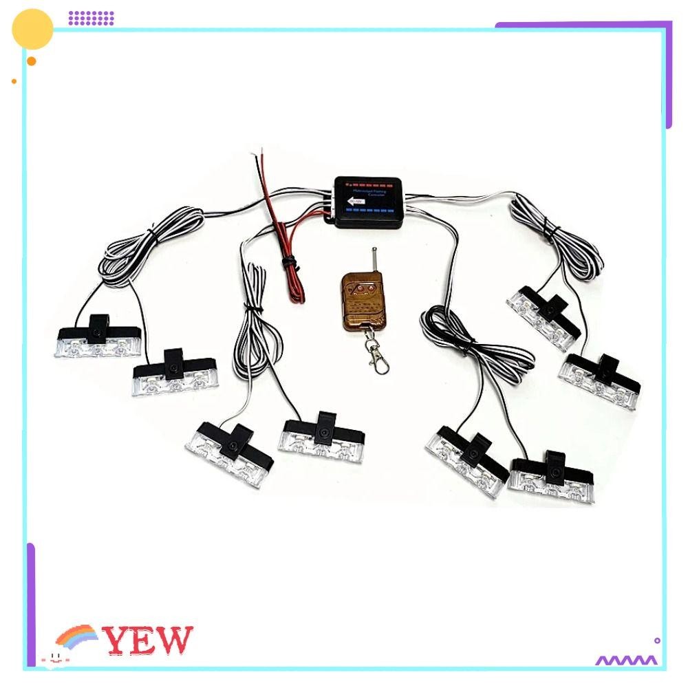 Yew ตํารวจ Lights, 12 LED Fireman Beacon แฟลชไฟเตือน Lamp, รถกู ้ ภัยแบบมีสายรีโมทคอนโทรลรถด ้ านหน ้ า Grille Strobe