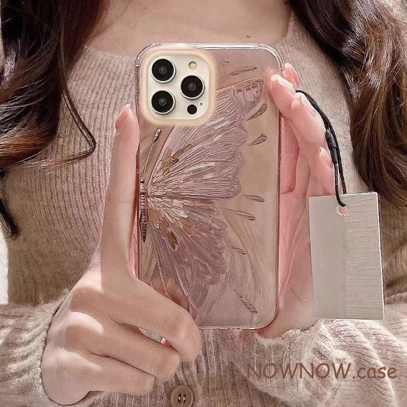 ใช้งานร่วมกับสําหรับ iPhone 15 14 13 12 11 Pro MAX X XS XR XS MAX 6 7 8 Plus Feather veil ผีเสื้อเพื่อนที่ดีที่สุดสาวปกอ่อนเคสโทรศัพท์