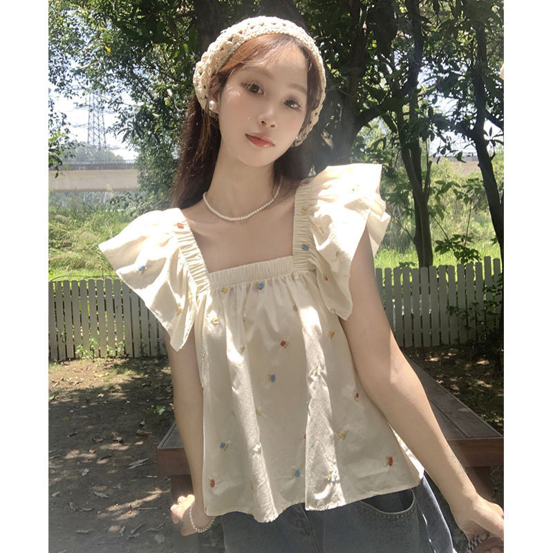 🎀Mona🎀เสื้อเชิ้ต​แขนสั้นพิมพ์น่ารัก สไตล์แฟชั่นเกาหลี จัดส่งที่รวดเร็ว🚀