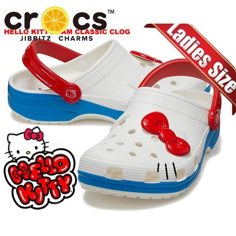 Crocs Hello Kitty Classic Clog รองเท้าหัวโตผู้หญิง กันลื่น น้ำหนักเบา ใส่สบาย ลายการ์ตูนน่ารัก