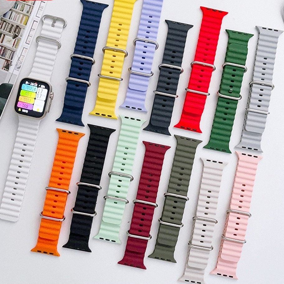 ซิลิโคน Ocean Sport Strap Band สําหรับ Smart Watch S8 S9 Ultra/C90/CDS9/CD99 Ultra 2 49 มม.Series 9 