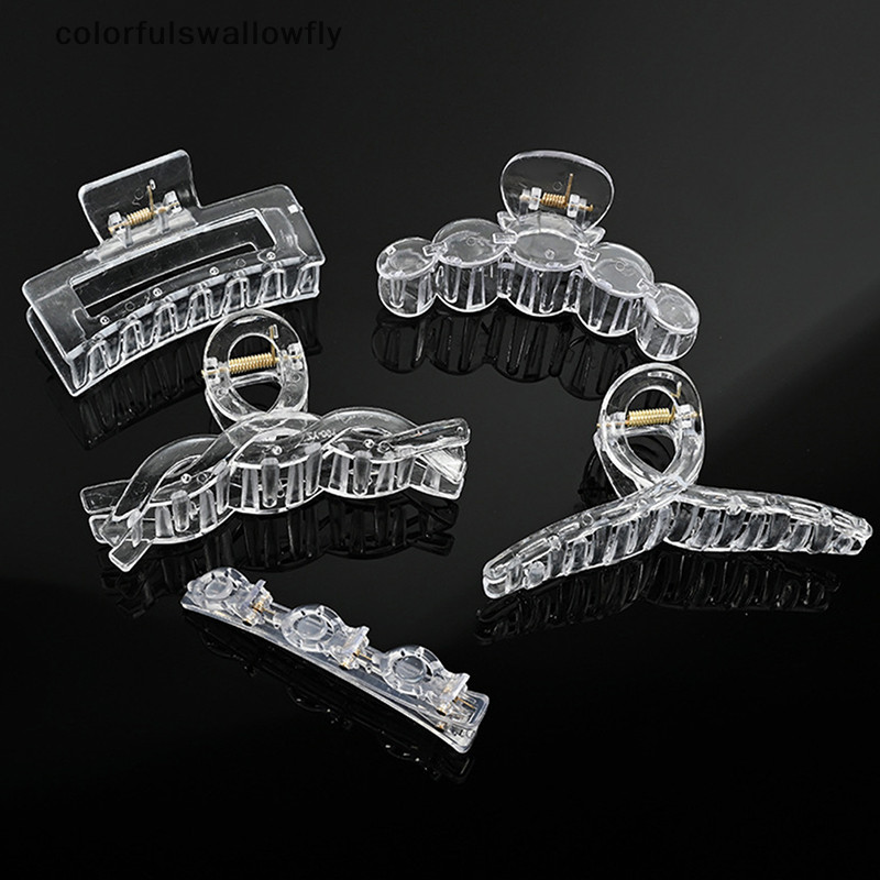 Colorfulswallowfly อะคริลิคใส Claw พลาสติกคลิปผมเปล ่ า Hairpin ฐานสําหรับ DIY เครื ่ องประดับทําแฟชั ่ นสาวอุปกรณ ์ เสริมผม COD