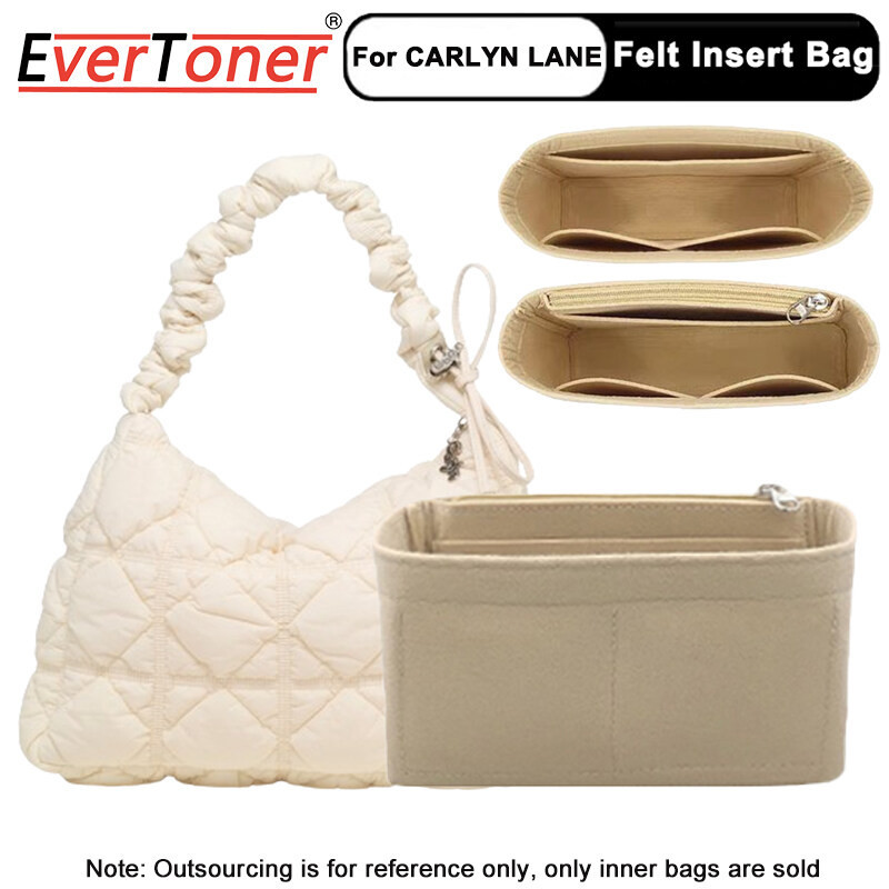 Evertoner Felt กระเป๋าด้านในสําหรับ CARLYN LANE กระเป๋าเครื่องสําอางกระเป๋าพร้อมที่แบ่งซิปเหมาะสําหรับแต่งหน้าองค์กรจัดเก็บ