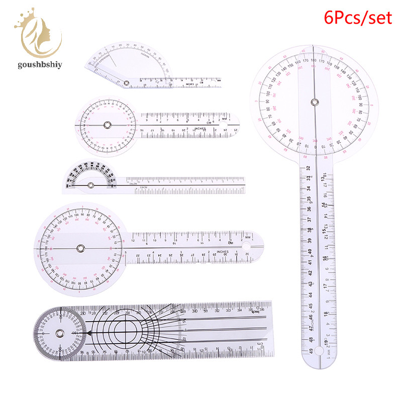 [goushbshiy ] 6 ชิ ้ น/set Goniometer Joint Ruler Orthopedics Angle Rule Spinal Finger Angle Ruler TH