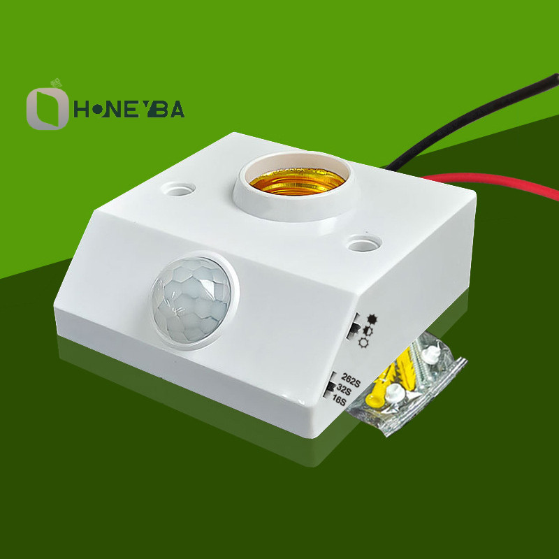 <Honeyby>AC85-265Vอัตโนมัติร่างกายมนุษย์อินฟราเรดIR Sensorผู้ถือโคมไฟหลอดไฟled E27 ฐานPIRเครื่องตรวจจับโคมไฟติดผนังซ็อกเก็ตNice