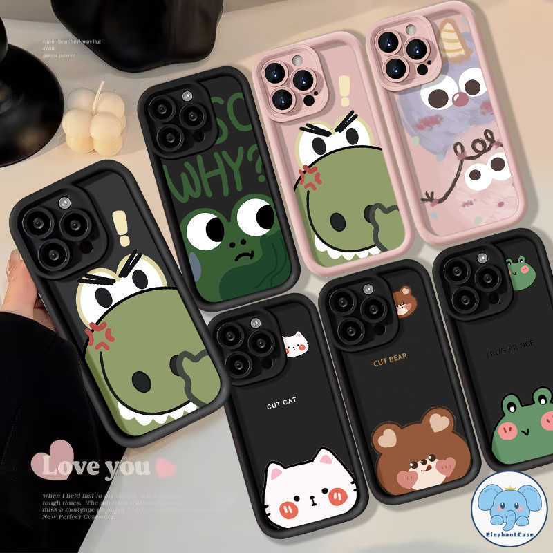 การ์ตูนจระเข้หมีแมวฝาครอบกบ VIVO Y16 Y12s Y12 Y100i Y17 Y12i Y22 Y36 Y21s Y27 Y15s Y17s Y15 Y20 Y21 Y91 Y33s