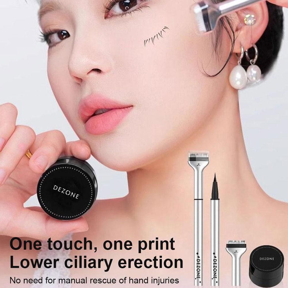 Dezone Lower Eyelash Stamp Set Long-lasting Waterproof Sweat Proof Eyeliner Tool