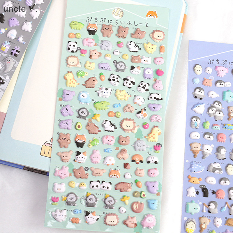 [UN] แฟชั่น Kawaii Mini สัตว์การ์ตูน 3D Puffy สติกเกอร์น่ารัก DIY Journal เคสโทรศัพท์เครื่องเขียนสติกเกอร์ DIY สติกเกอร์ตกแต่ง TH