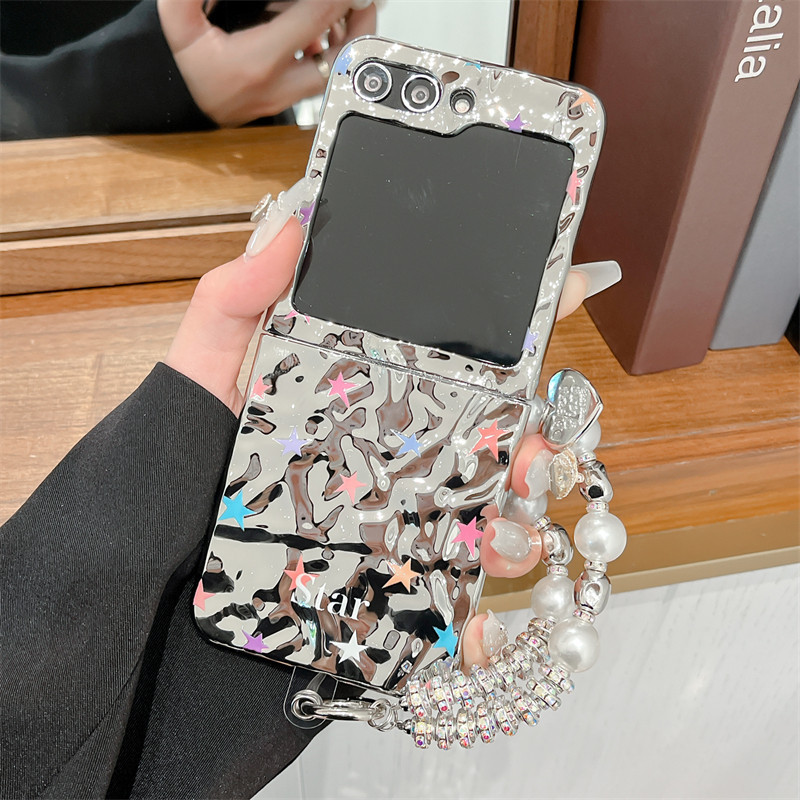 Fold Casefor SAMSUNG Z Flip6 Flip5 Flip4 Flip3 Casing For Girl กันกระแทกเลนส์ป้องกันการ์ตูนกรณี (BYS