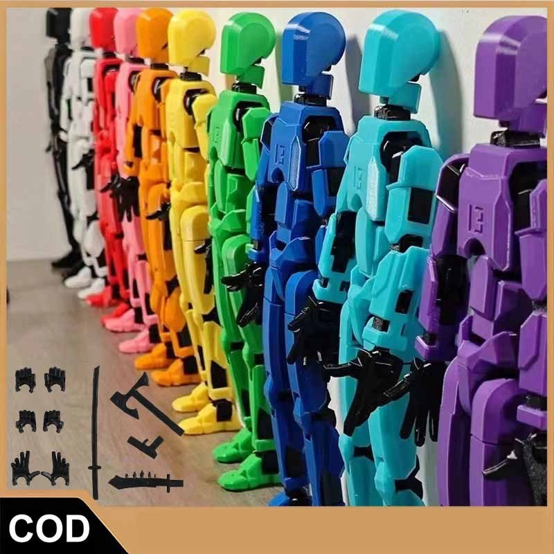 【COD】ของเล่นโมเดลตุ๊กตา DIY หุ่นยนต์ 3D ข้อต่อขยับได้ พกพาง่าย สูงประมาณ 13 ซม ข้อต่อ ข้อต่อเหล็ก ข้อต่อลม