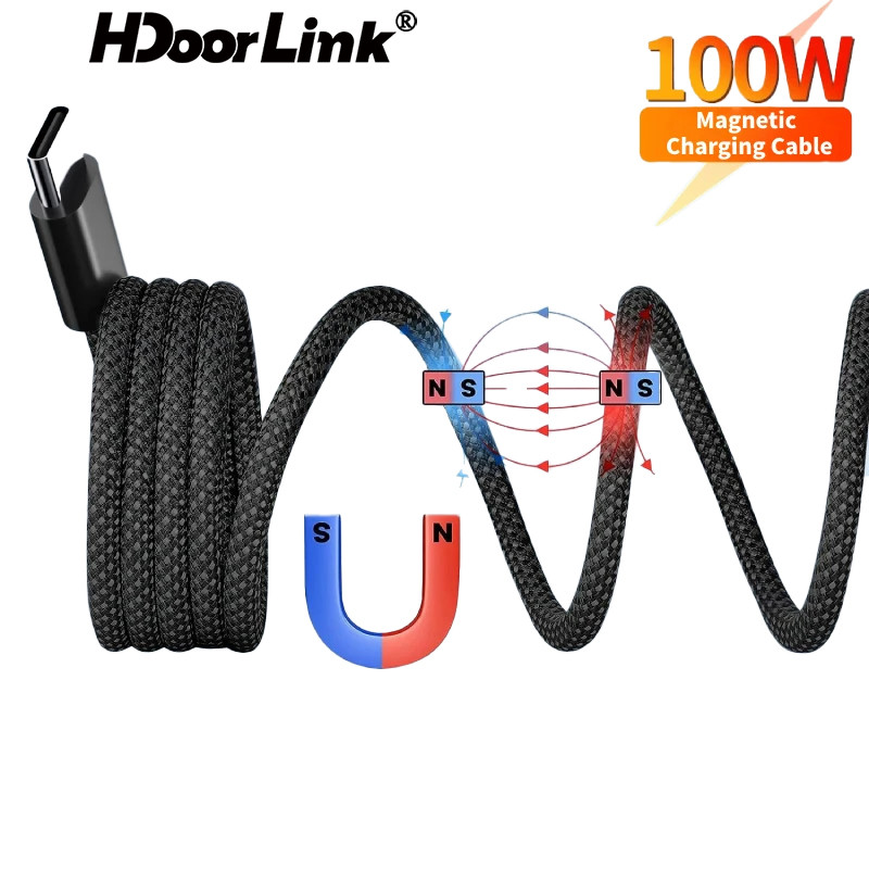Hdoorlink USB C To C ios Magnetic Fast Charger สําหรับ ios 15 Xiaomi PD 240W Type-C ถึง Type-C สายชาร์จสําหรับ Magtame Mac Samsung