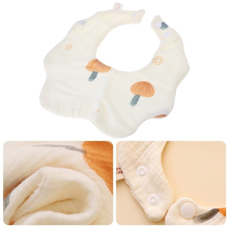 FL Soft Bib สําหรับทารกกินทารกแรกเกิด Drooling Bib ดูดซับ Burp ผ้าคอผ้าพันคอทารก Unisex Breathable T