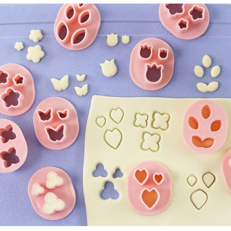 Woow 10 ชิ้นดอกไม้รูปแบบเครื่องตัดดิน 3D เครื่องปั้นดินเผาต่างหูแม่พิมพ์ Handmade Clay เครื่องมือ