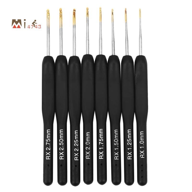 8 ชิ้น/เซ็ตสีดําถักพลาสติกจับโครเชต์ตะขอสําหรับถัก DIY Craft Loom เครื่องมือทอชุด Braid