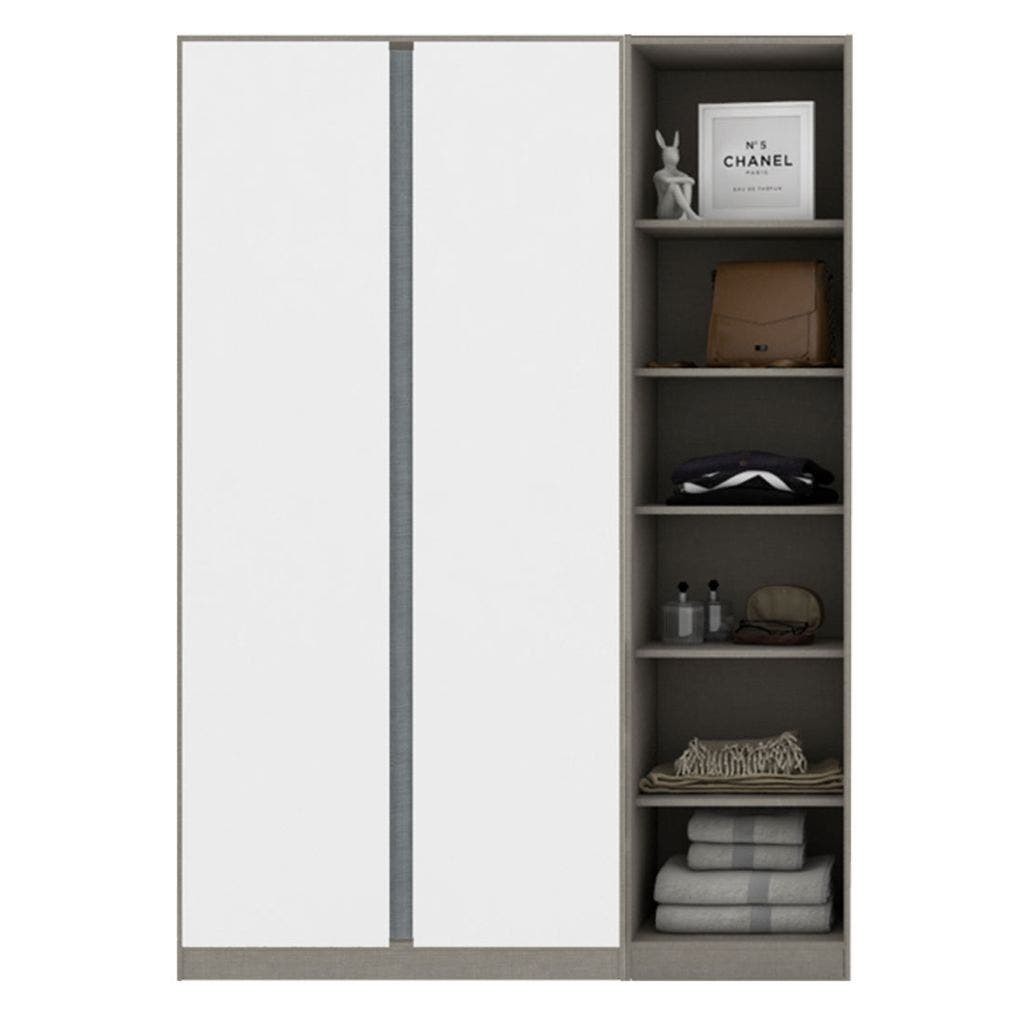 Koncept Furniture ตู้เสื้อผ้าขนาด 150 ซม. รุ่น Blox Fit in สีขาวลายผ้า แบรนด์ KONCEPT FURNITURE