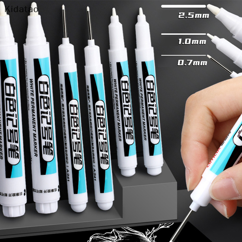 Kidatao 0.7/1.0/2.5 มม.กันน้ําสีขาว Marker ปากกาสี Tread ปากกายางรถ Paing ใหม่