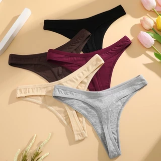 Allofme ผู้หญิงกางเกงผ้าฝ้ายเซ็กซี่เอวต่ํา G-String ไม่มีรอยต่อและ Traceless Thongs
