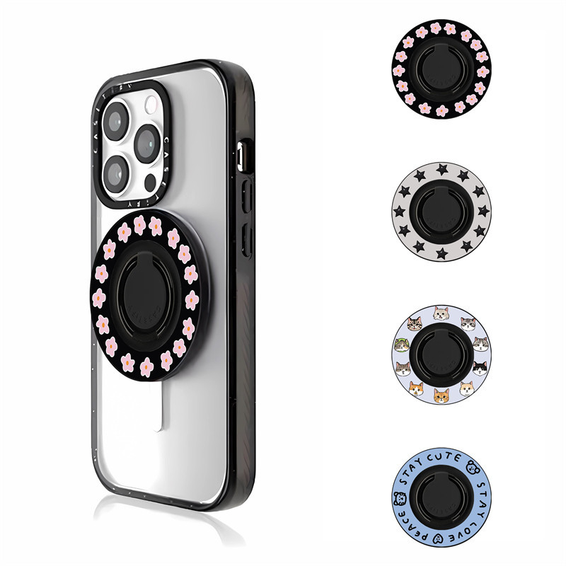 Casetifystay น่ารัก Cats Star flowerSnappy Magnetic Grip Stand ใช้เคสโทรศัพท์แม่เหล็ก Gradient pastel mirror Creative Telescopic พับ PC กล่องจับโทรศัพท์บรรจุ