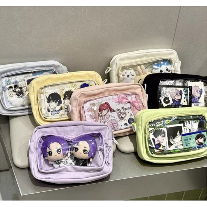 Ita Bag Kawaii DIY Badges Display Crossbody Phone Bag Candy Color Mini Clear Shoulder Bag