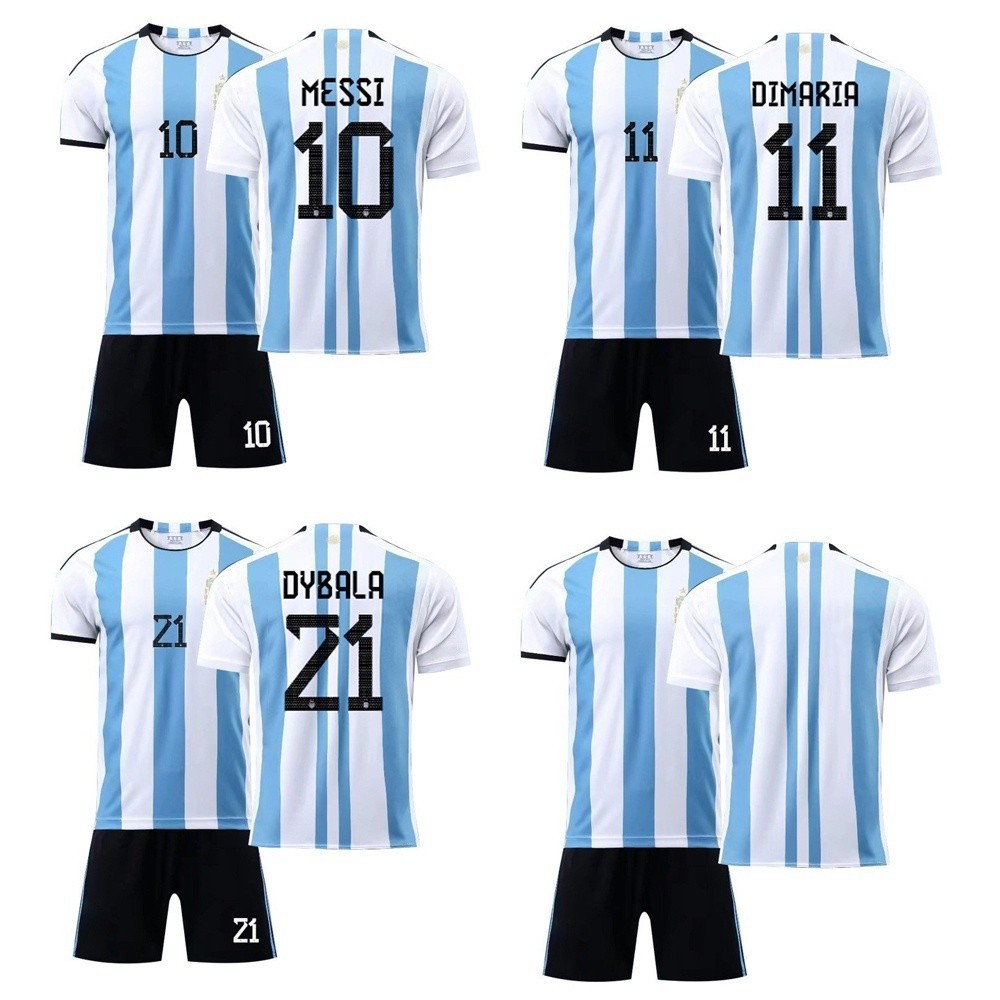 2022 Argentina Home Jersey No.10 Messi Jersey Mens Summer Football Soccer Sets