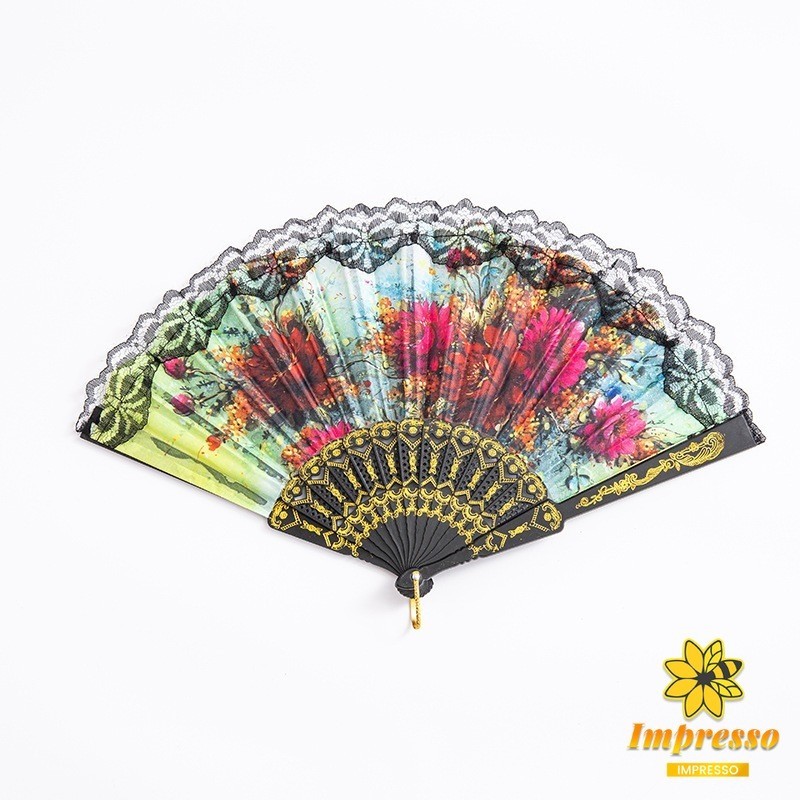 พัดจีนพัดสไตล์วินเทจ พัดแต่งขอบลูกไม้สีดำ Lace fan (ส่งจากไทย) (เก็บเงินปลายทางได้) ราคา ถูกที่สุด ดีลบีเคเค แกลเลอรีภาพที่ 9