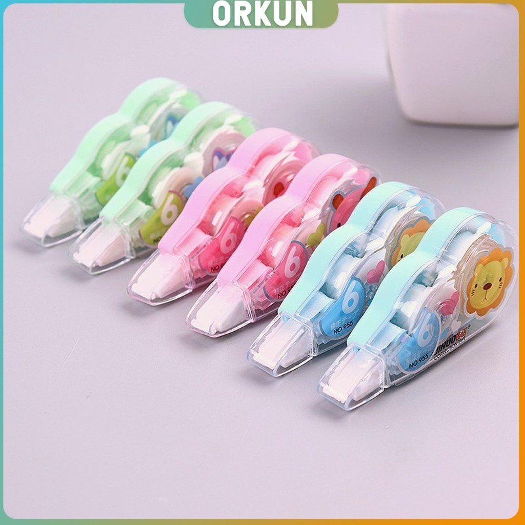 Orkun เทปลบคำผิด การ์ตูน อย่างดี 5 มม. มีขนาดความยาว8 และ 16 เมตร จัดส่งคละลาย correction tape