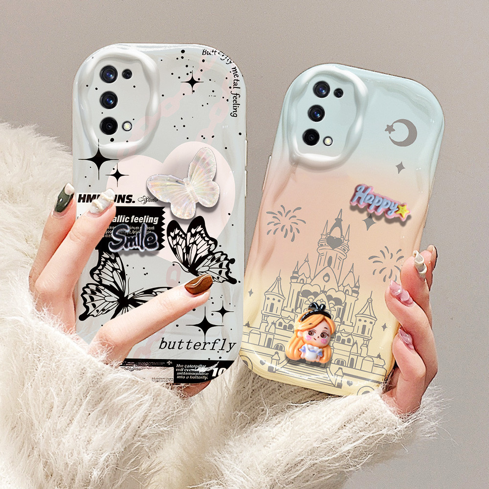 เคส Realme 7 5G เคสขอบครีมโทรศัพท์สามมิติรูปตุ๊กตาน่ารักนุ่มเคส XS-BNYGZ