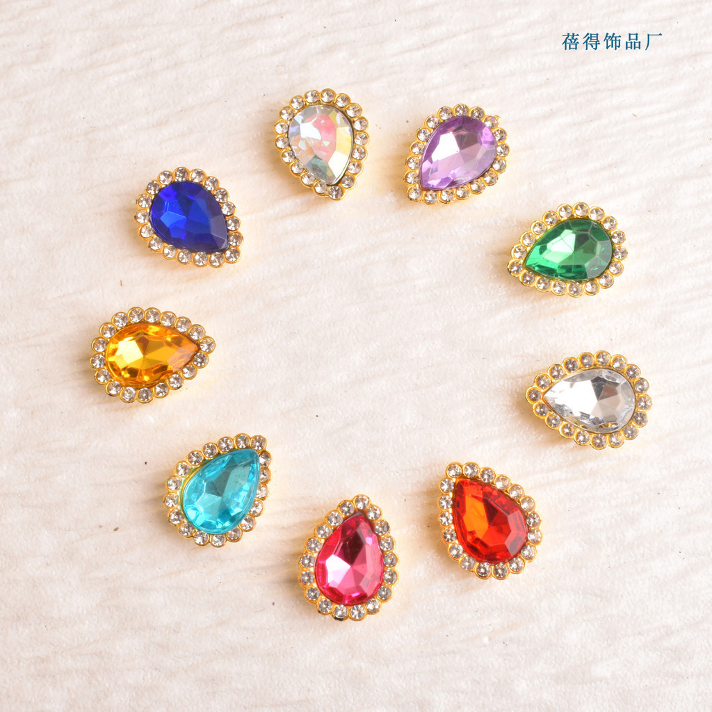 20pcs Multicolor Phantom สี Water Drop วัสดุ ABS Claw เพชรอุปกรณ์เสริมผมรองเท้าเสื้อผ้าอุปกรณ์เสริม diy เครื่องประดับอุปกรณ์เสริมขายส่ง