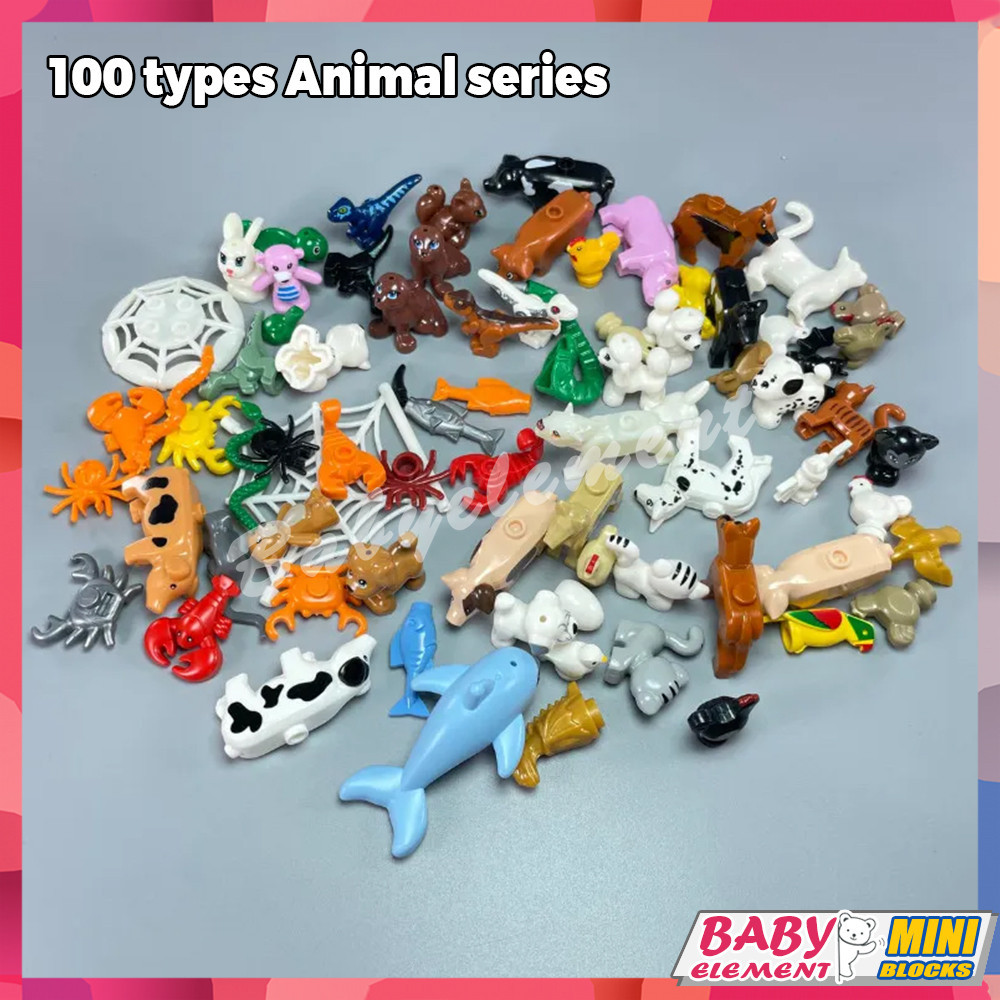 100 ประเภทสัตว์ minifigure series รุ่นอนุภาคขนาดเล็กแกะ seagull penguin building blocks Assembly Model ของเล่นเด็กของขวัญ