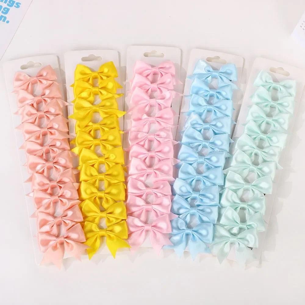 10 ชิ้น/ล็อตริบบิ้น Cheer Bow กิ๊บติดผมสีทึบน่ารักโบว์เด็ก Hairpins ผม Bangs คลิปสําหรับสาวอุปกรณ์เสริมผม
