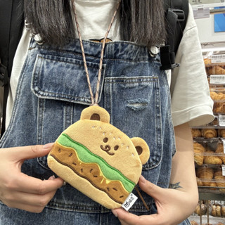 Crooked Bear Burger Halter กระเป๋ากระเป๋าใส่เหรียญหูฟังผู้ถื…