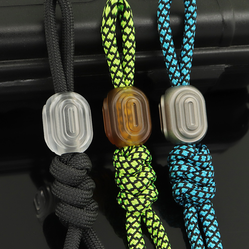 Cnedc Titanium Alloy PEI Loop Pattern EDC Paracord จี้ DIY หัวเข็มขัดเชือกพวงกุญแจจี้
