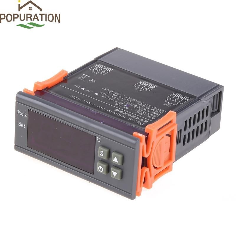 Pop LED Digital Temperature Controller Centigrade Thermostat พร้อมเซนเซอร์ AC 90-250V