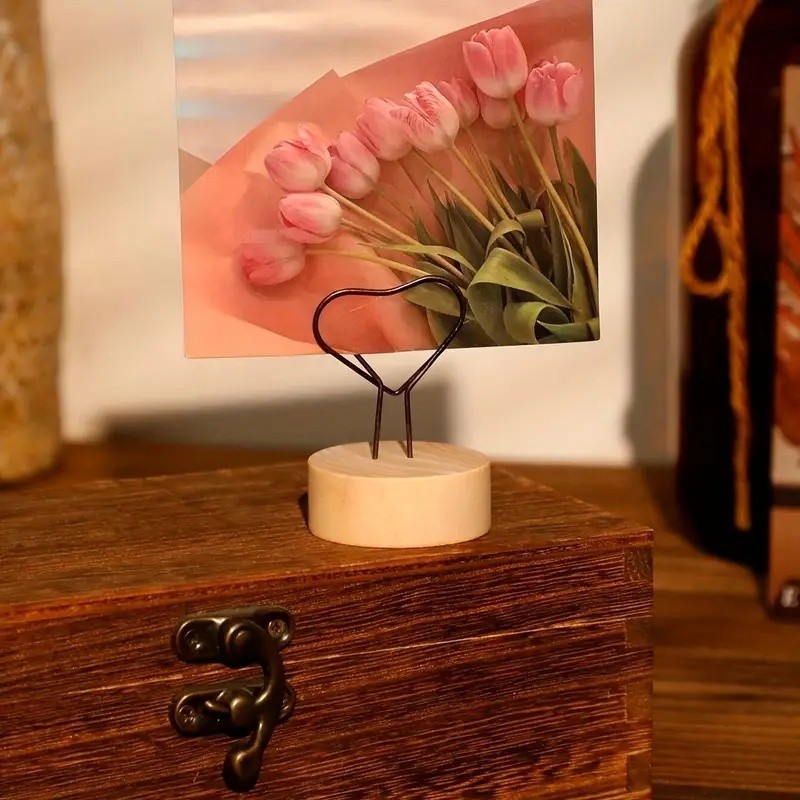 Crystal คลิปหนีบกระดาษโน๊ต คลิปหนีบรูปภาพ กระดาษโน้ต ฐานไม้ สำหรับตกแต่งบ้าน ตั้งโต๊ะ ออฟฟิศ - รูปที่ 3