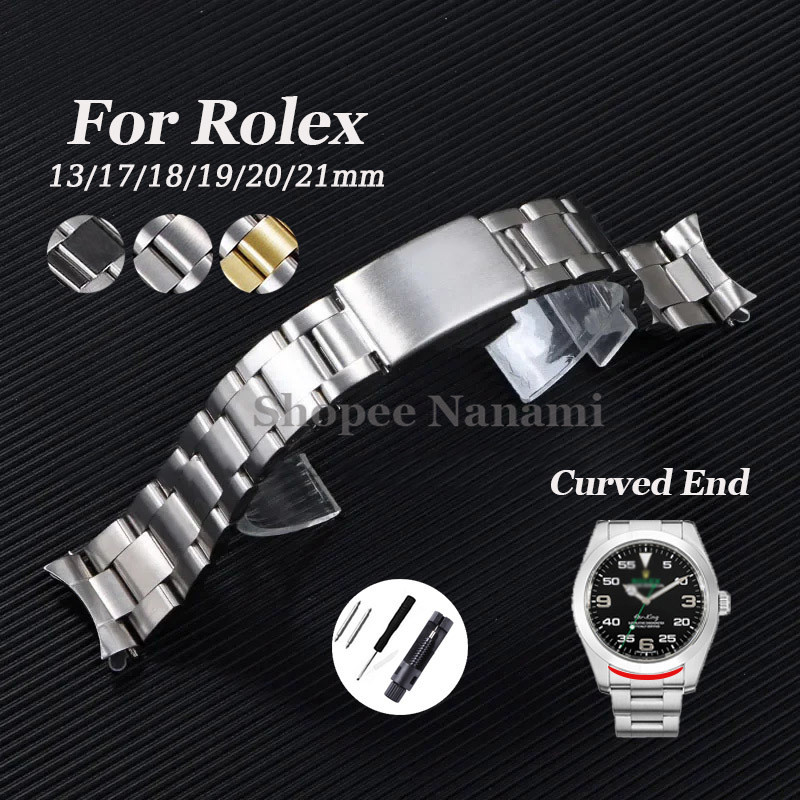 ปลายโค้งสายนาฬิกาโลหะสําหรับ โรเล็กซ์ 13 มม.17 มม.18 มม.19 มม.20 มม.21 มม.สายสแตนเลสสําหรับน้ําผีเปลี่ยนสร้อยข้อมือกีฬาผู้ชาย