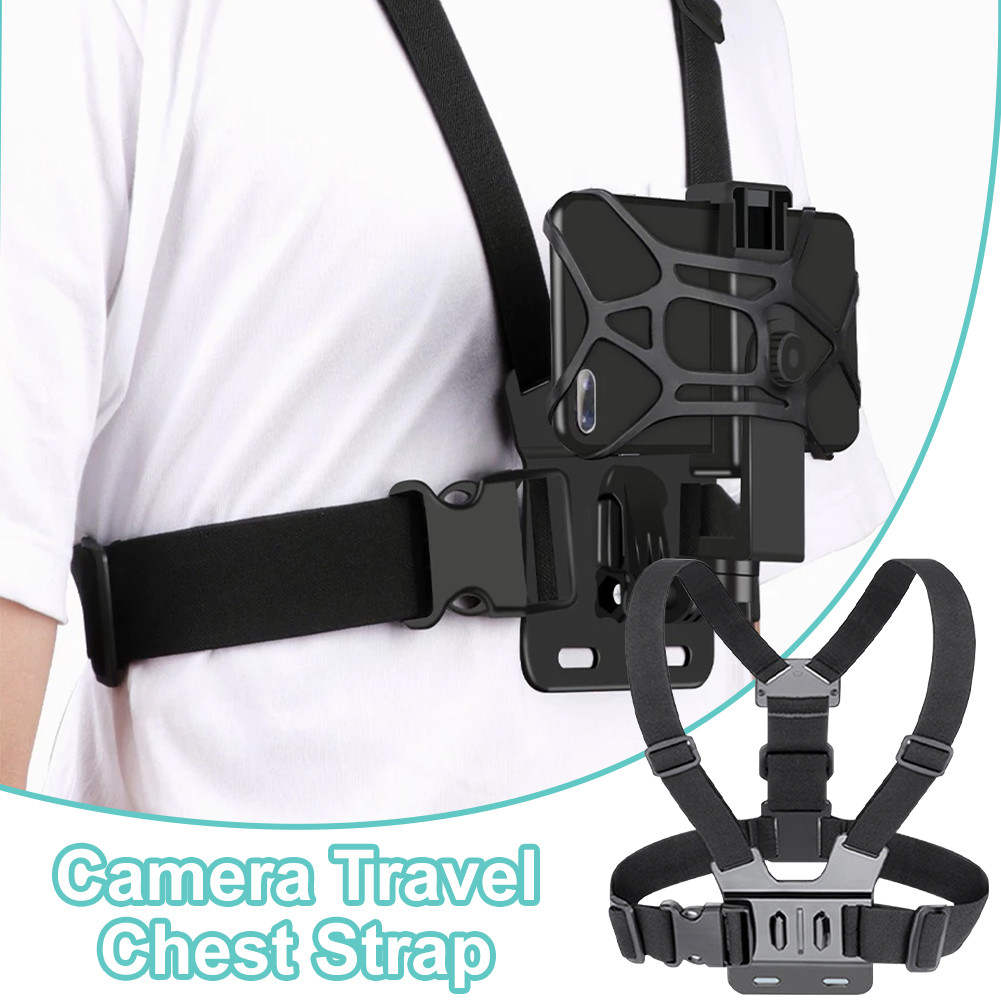 สายรัดหน้าอกสำหรับติดโทรศัพท์ GoPro สำหรับ VLOG/POV สายรัดหน้าอกสำหรับโทรศัพท์มือถือ