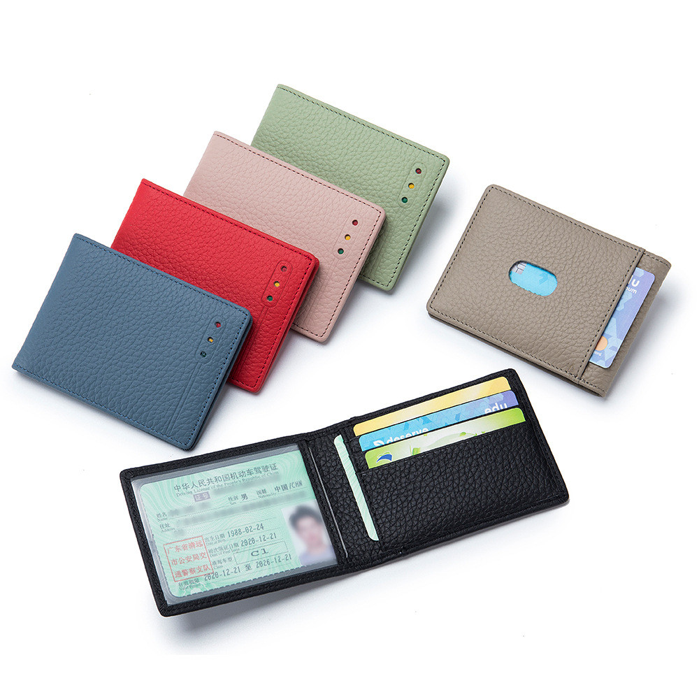 หนังวัวใบขับขี่ใบขับขี่ผู้ถือบัตรสองในหนึ่งเดียวบางเฉียบ RFID ป้องกัน FPLXG