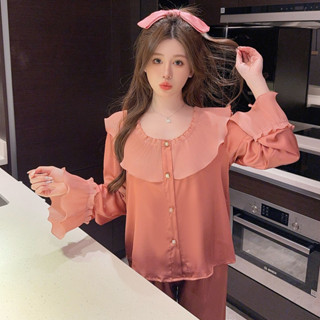 ชุดนอนผู้หญิงฤดูใบไม้ผลิฤดูร้อนหรูหราผ้าไหมคุณภาพสูงสไตล์ฝรั…