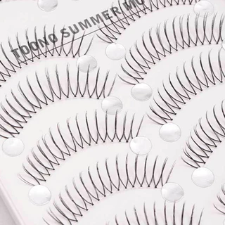 🔥10 คู่ U รูปร่างขนตาปลอมธรรมชาติ Cross โปร่งใส Strip Manga Reusable เกาหลี Eye แต่งหน้า Lash Extension